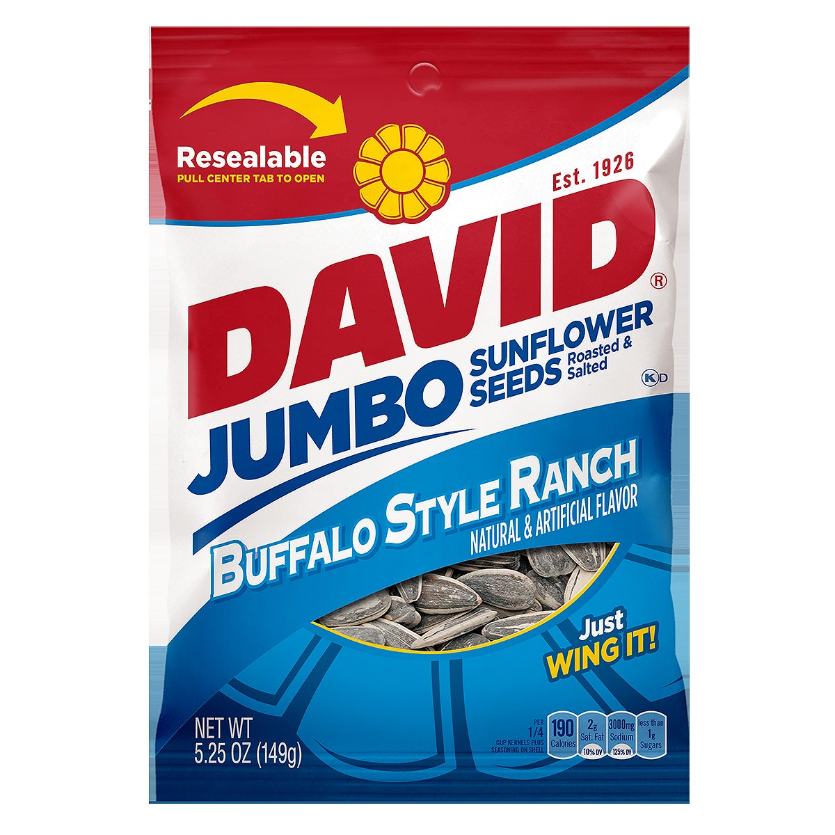 Seeds, Sunflower, Roasted & Salted Buffalo Style Ranch, Jumbo,12 - 5.25 OUNCE