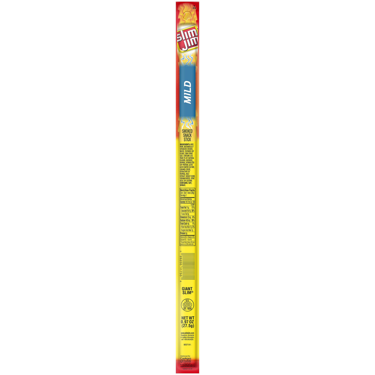 Meat Snack, Mild, Sticks, Giant, 0.97 Ounce,6 - 24 COUNT