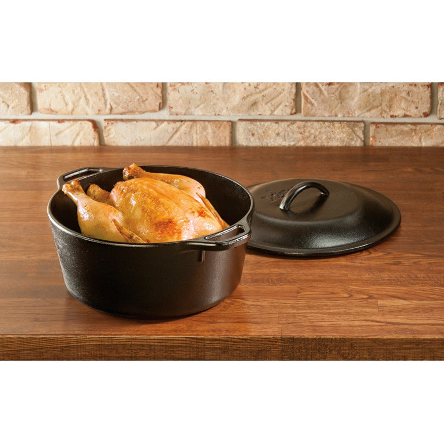 Oven, Dutch, 5 Quart, Pre-seasoned, Cast Iron, with Loop Handles, 5 Quart,1 - 1 EACH