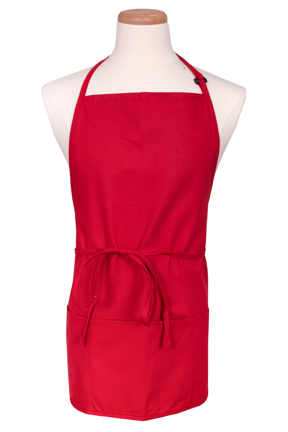Apron, Bib, Adjustable, Red, One Size, Poly/Cotton Blend,1 - 1 EACH