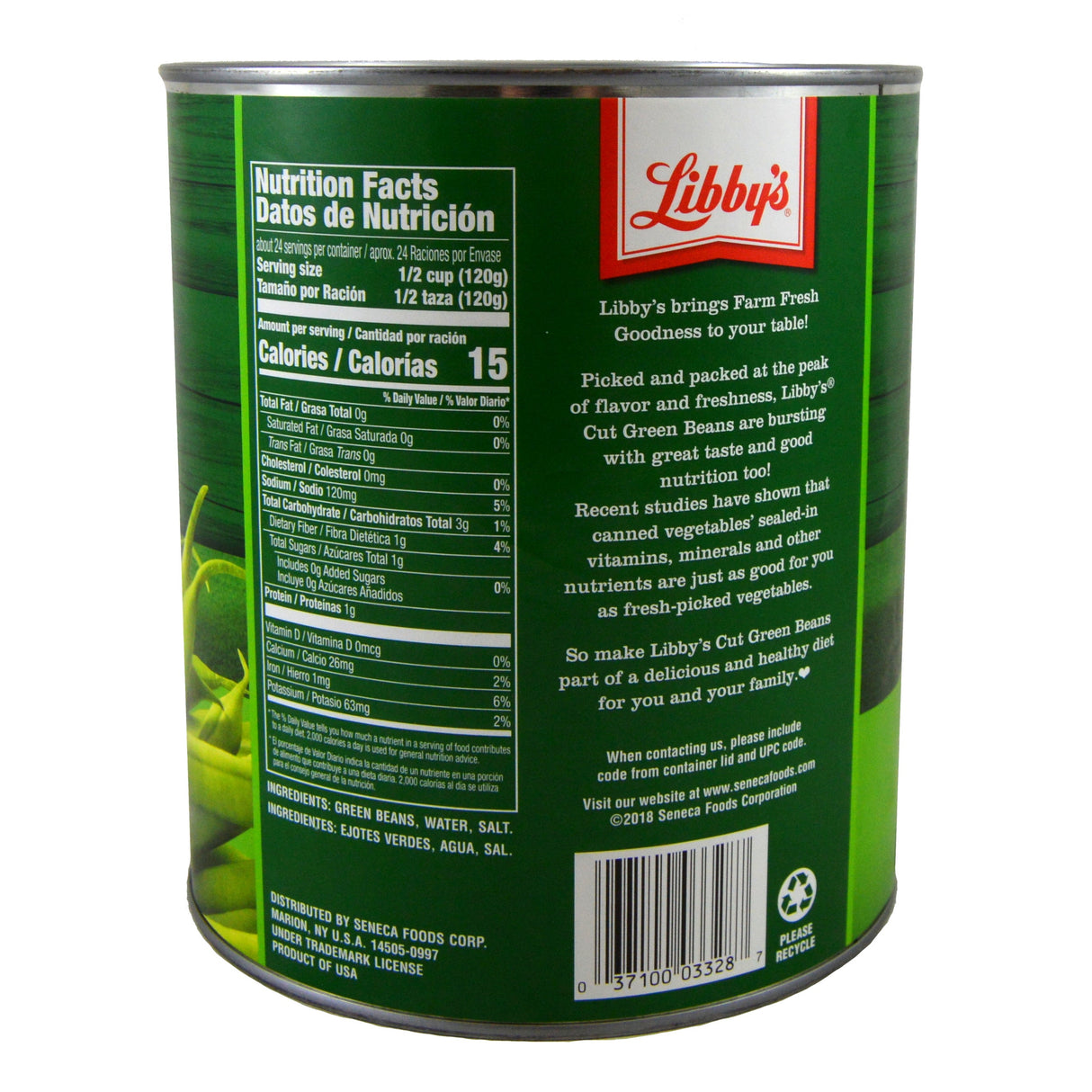 Beans, Green, Cut, Shelf-Stable,6 - 101 OUNCE