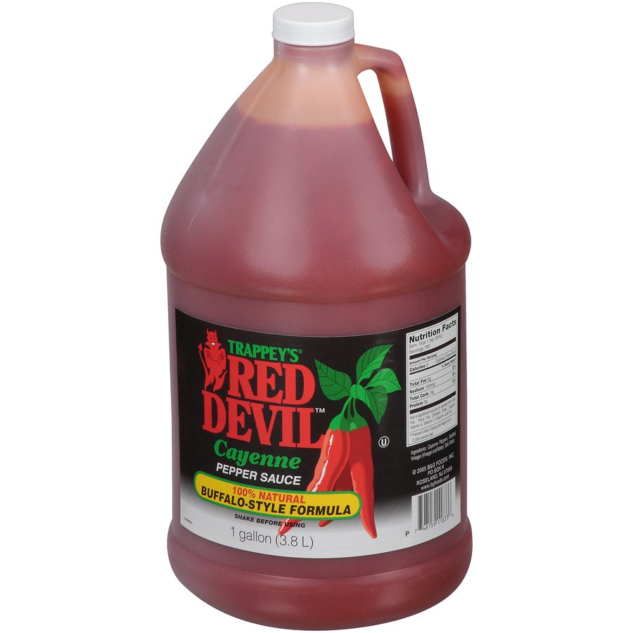 Sauce, Pepper, Red Devil, Buffalo Style Cayenne,4 - 1 GALLON
