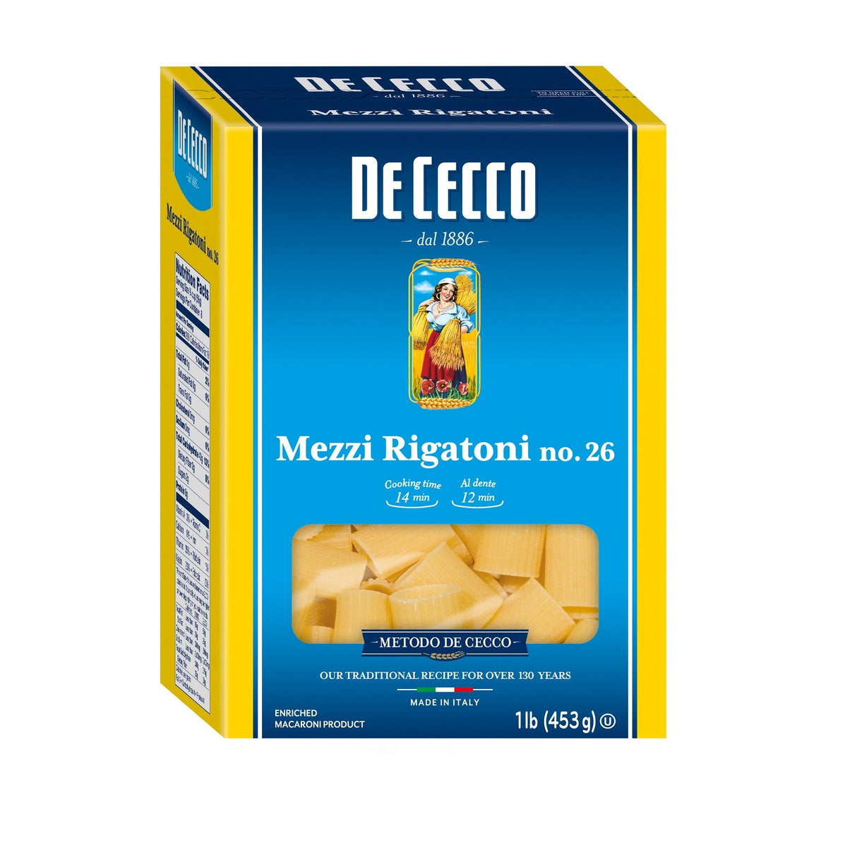 Pasta, Mezzi Rigatoni,12 - 1 POUND
