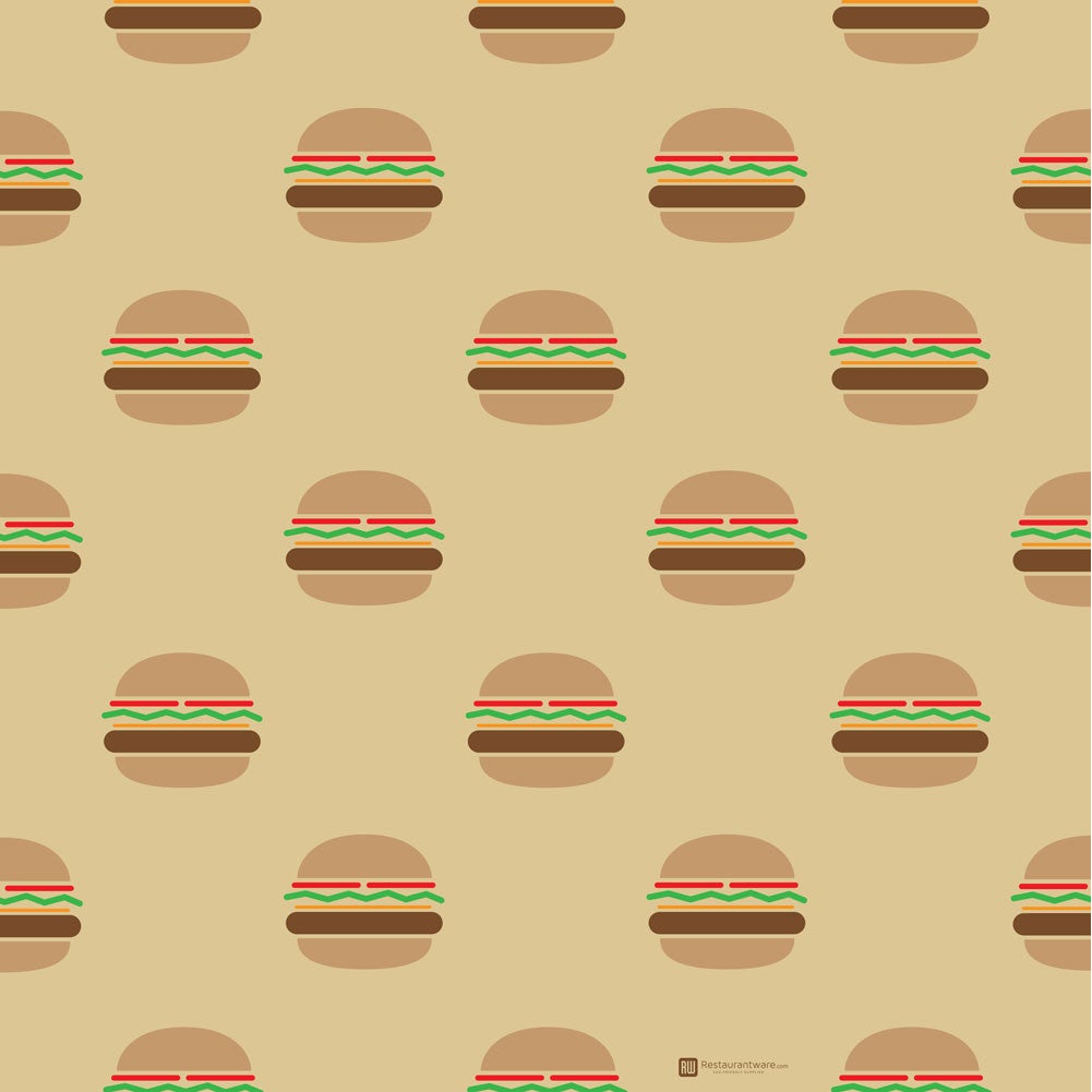Food Wraps & Basket Liners, 12 x 12 Inch, Greaseproof Paper, Mini Burger, 12 Linear Inch,1 - 500 COUNT