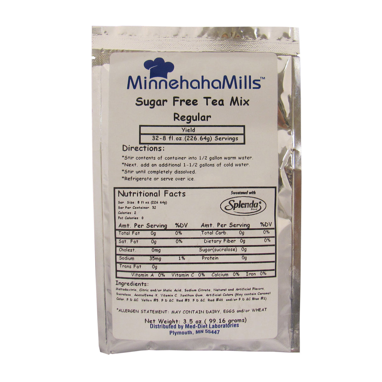 Drink Mix, Tea, Regular, Sugar-Free,12 - 3.5 OUNCE