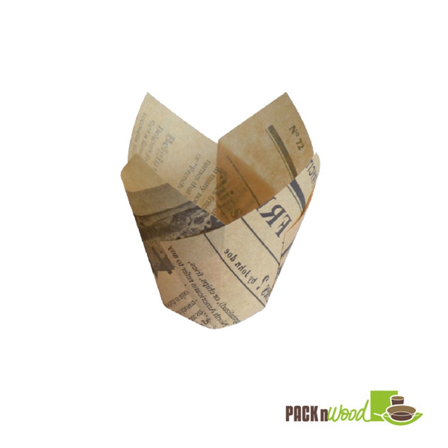Cups, Tulip Baking, 5 Ounce, Paper, Newspaper Print,20 - 60 COUNT