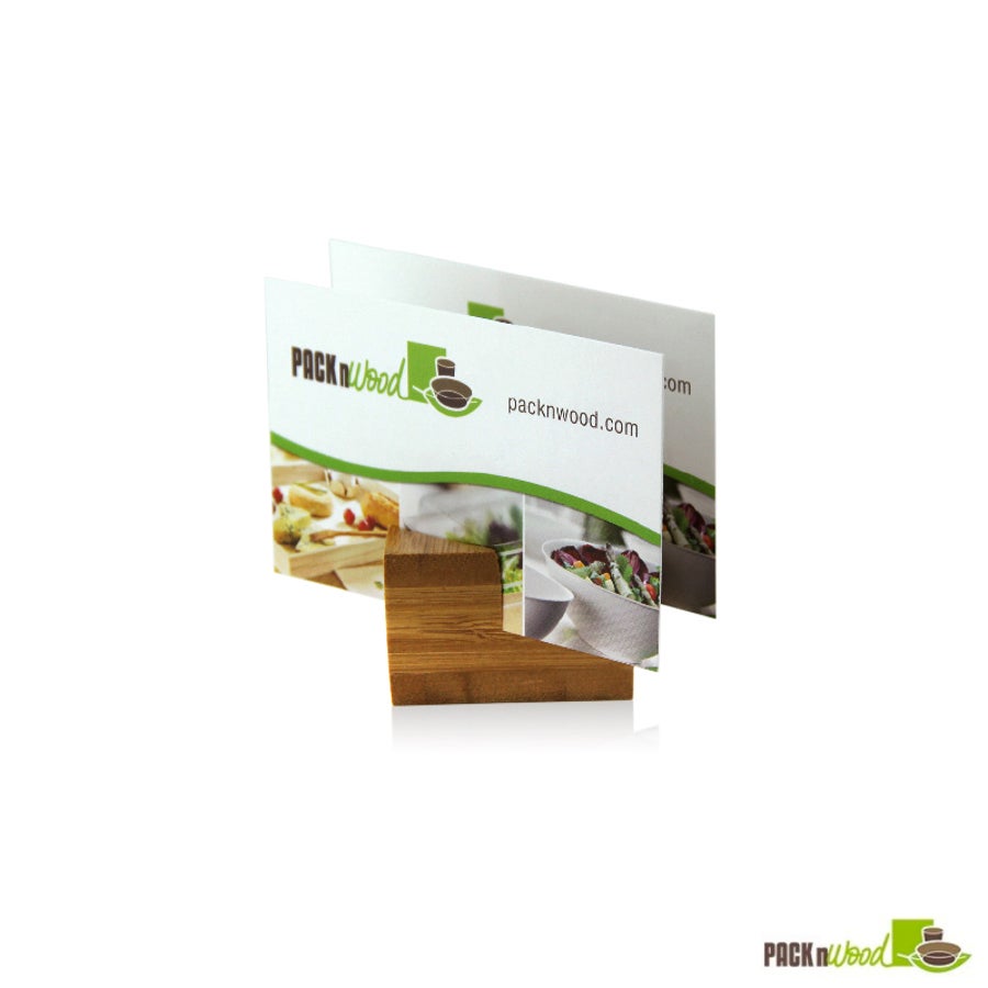 Holders, Double Card, 1.5 x 1.5 x 1 Inch, Bamboo, Natural,10 - 10 COUNT