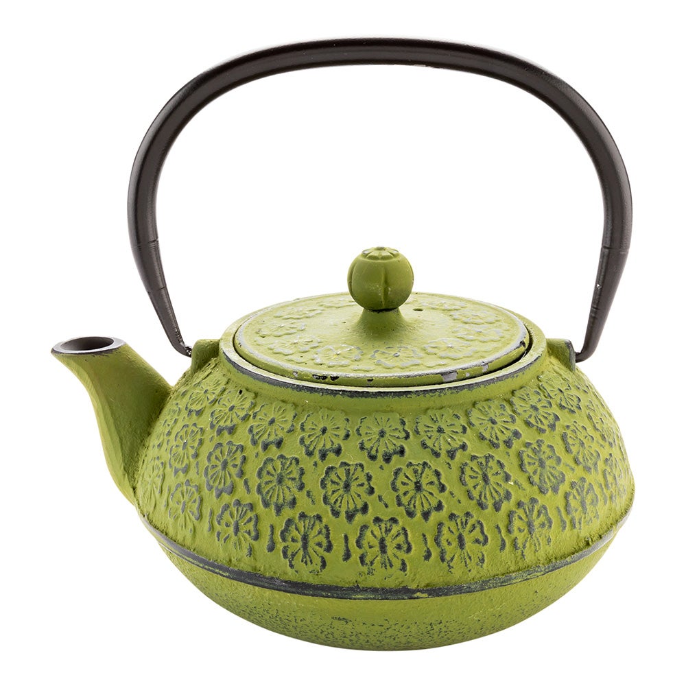 Teapot, 30 Ounce, Tetsubin, Green, Cherry Blossom, Cast Iron,1 - 1 EACH