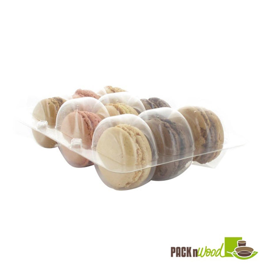 Insert, 6.3 x 4.3 x 0.8 Inch, Plastic, Clear, Rectangular, for 9 Macarons, Recyclable,6 - 25 COUNT