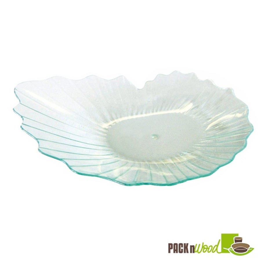 Dishes, 4.20 x 2.80 Inch, Plastic, Translucent Green, Leaf-Shaped,48 - 24 COUNT