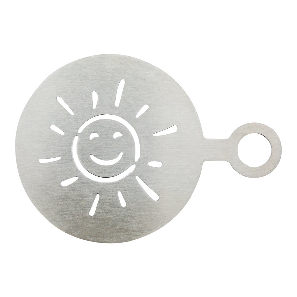 Stencil, Coffee Decorating, Smiley Sun, Stainless Steel,1 - 1 EACH