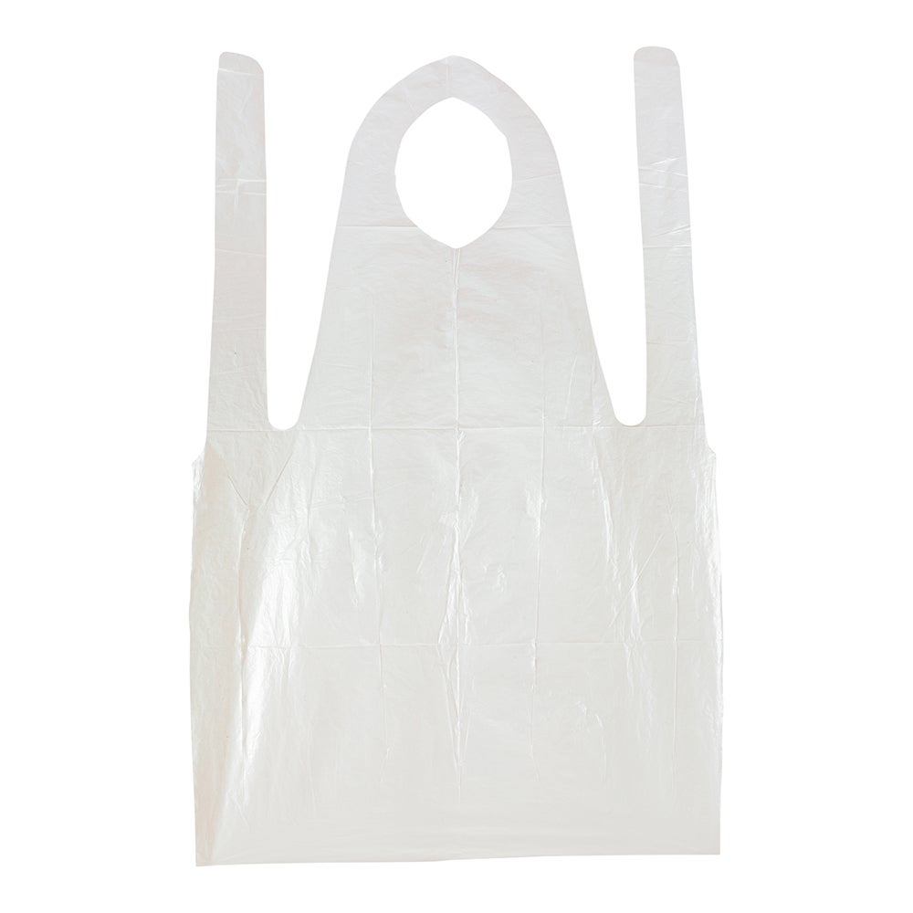 Apron, White, 42 x 27.5 Inch, Plastic,1 - 1000 COUNT