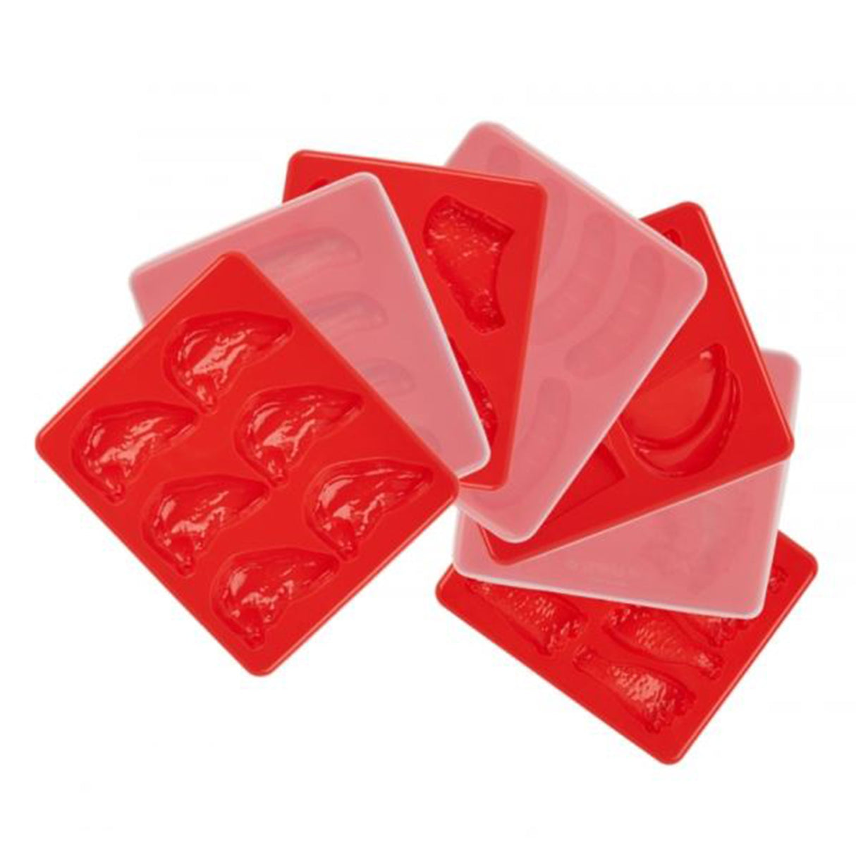 Molds, Food, 7-Piece Meat Variety, Red & Pink, Silicone,1 - 7 COUNT