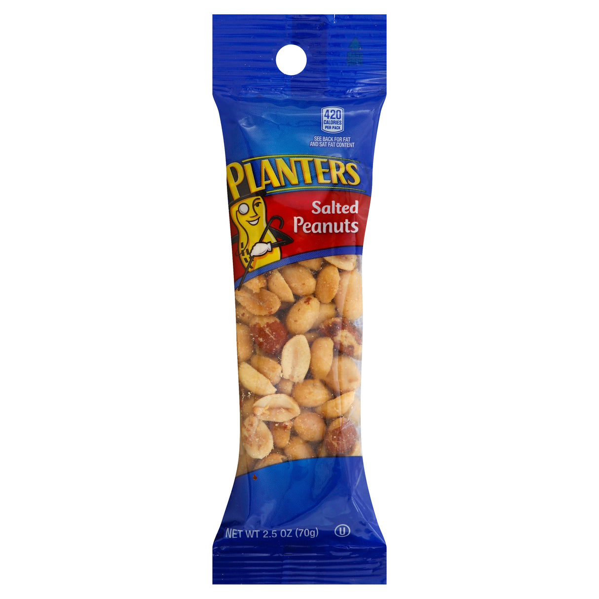 Peanuts, Salted, Tubed, Single Serve, 2.5 Ounce,3 - 15 COUNT