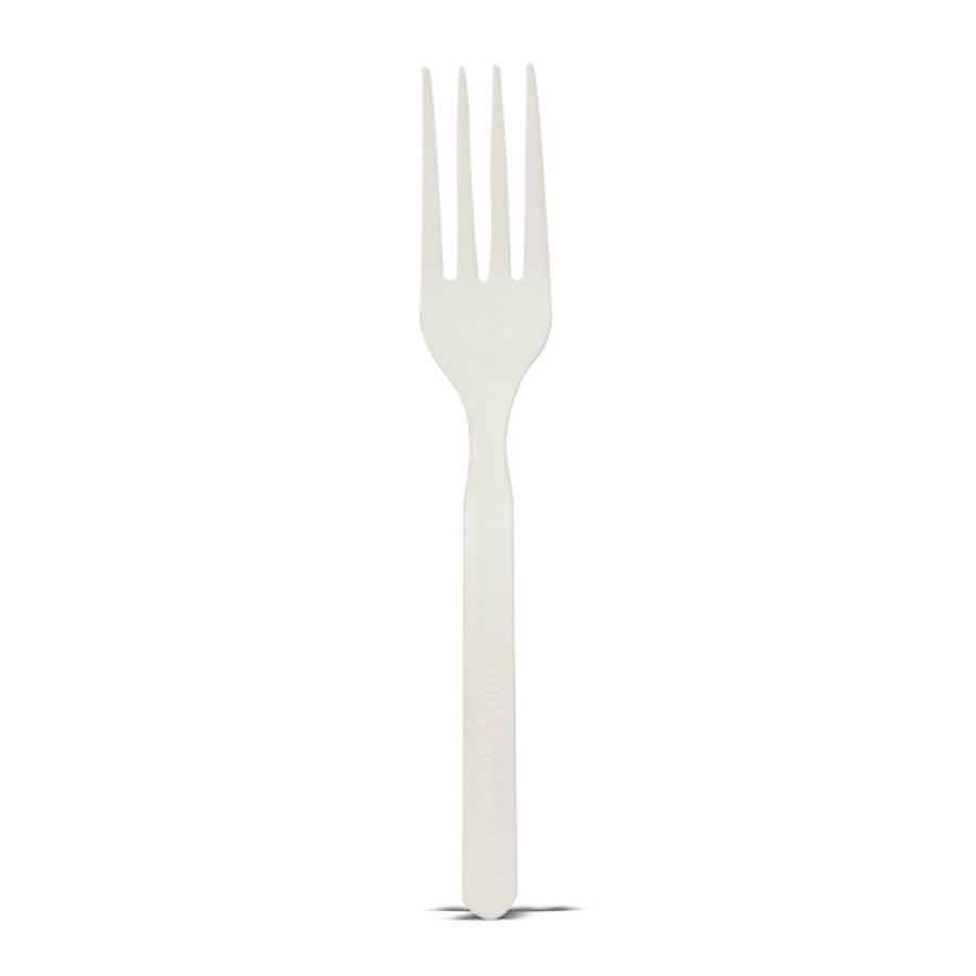 Forks, 6 Inch, Plastic, White, CPLA, Biodegradeable, 6 Linear Inch,20 - 50 COUNT