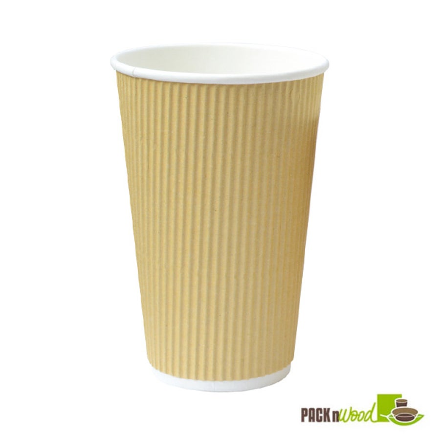 Cups, Hot, 20 Ounce, Rippled Beige, 20 Ounce,20 - 25 COUNT