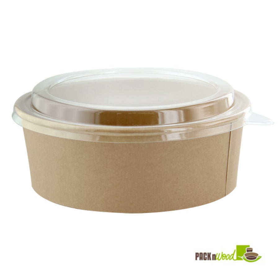 Buckets, Salad, 38 Ounce, Paper, Kraft, with PET Lids, 38 Ounce,8 - 25 COUNT