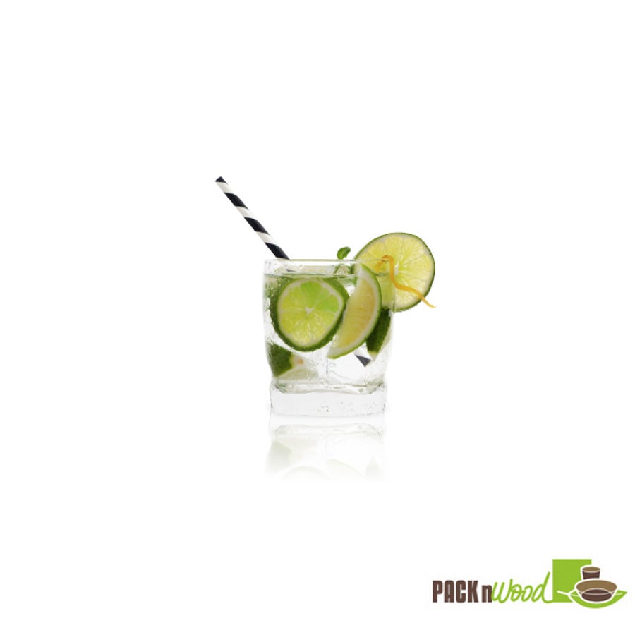 Straws, 5.7 Inch, Paper, Black Striped, Coated with Bees Wax, 5.7 Linear Inch,6 - 500 COUNT