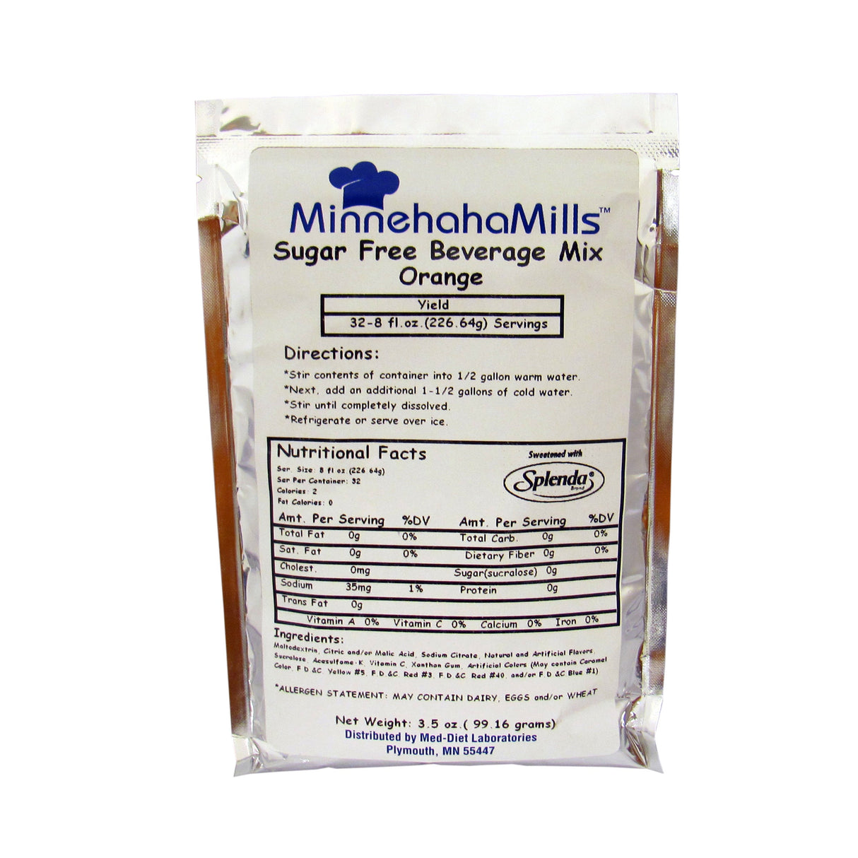 Drink Mix, Orange, Sugar-Free,12 - 3.5 OUNCE