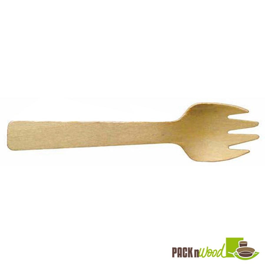 Spork, Mini, Wooden, 4.1 Inch, 4.1 Linear Inch,30 - 100 COUNT