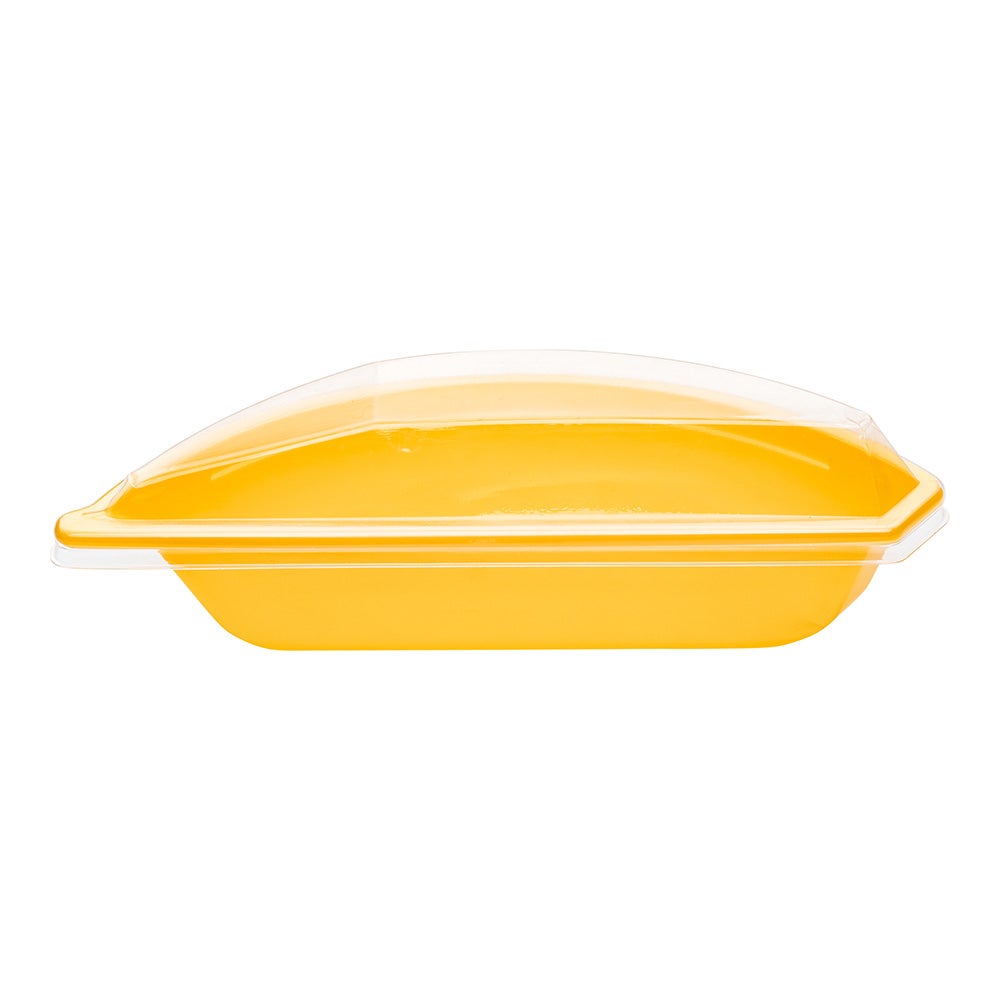 Pudding Boxes, Banana Split, 7 Ounce, Plastic, Yellow, with Lid,1 - 100 COUNT