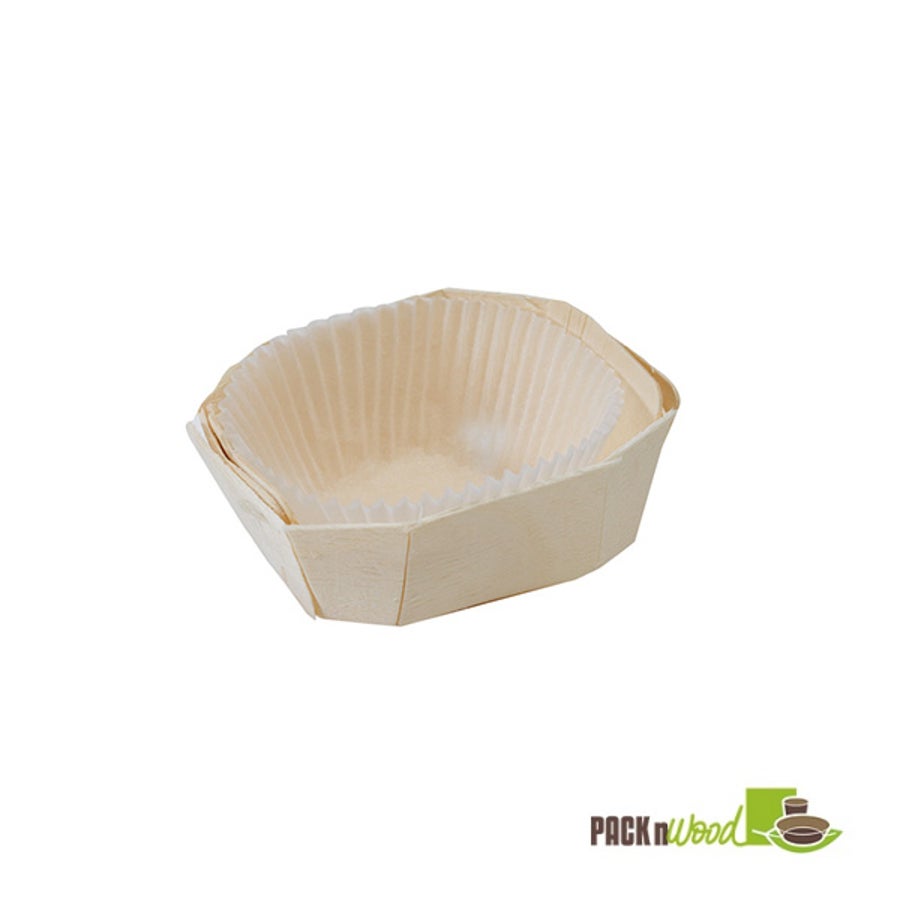 Molds, Baking, 4 Ounce, Wooden, Natural, with Baking Liner, Biodegradable, 4 Ounce,10 - 30 COUNT