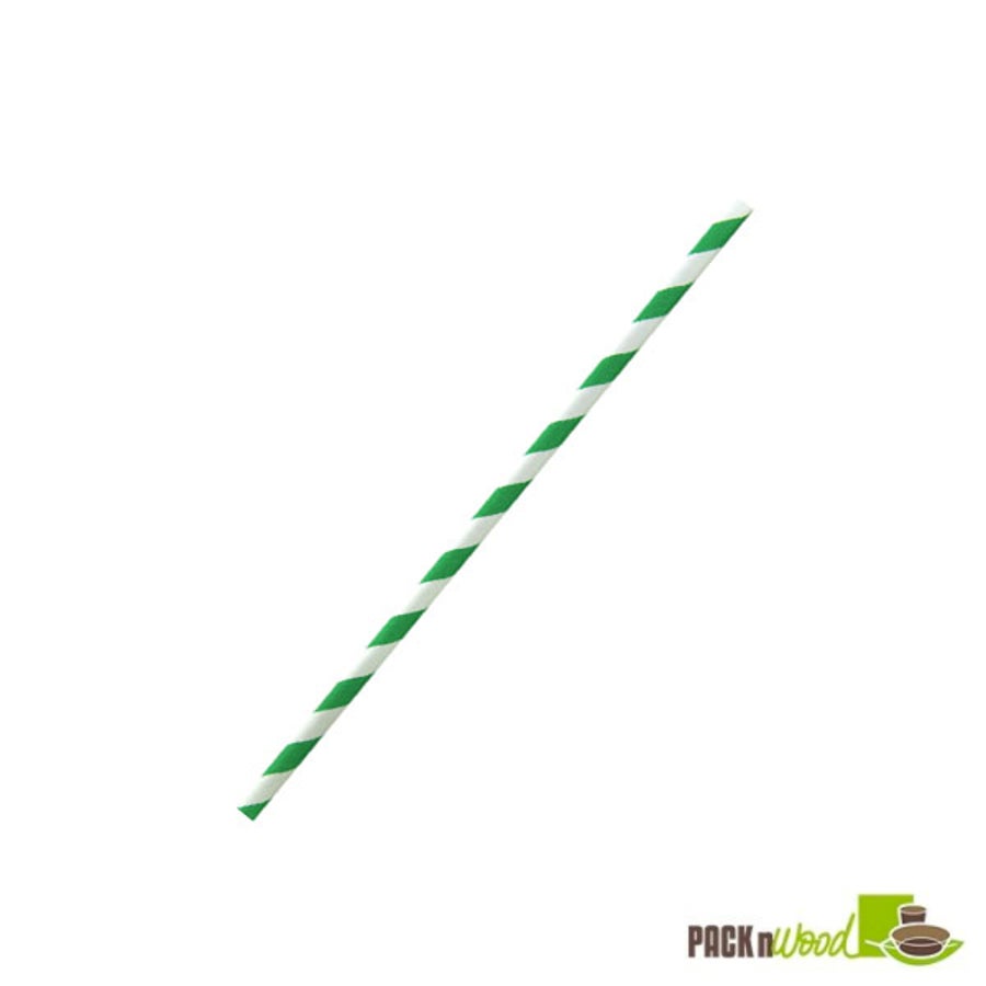 Straws, 5.7 Inch, Green Striped, Unwrapped, 5.7 Linear Inch,6 - 500 COUNT