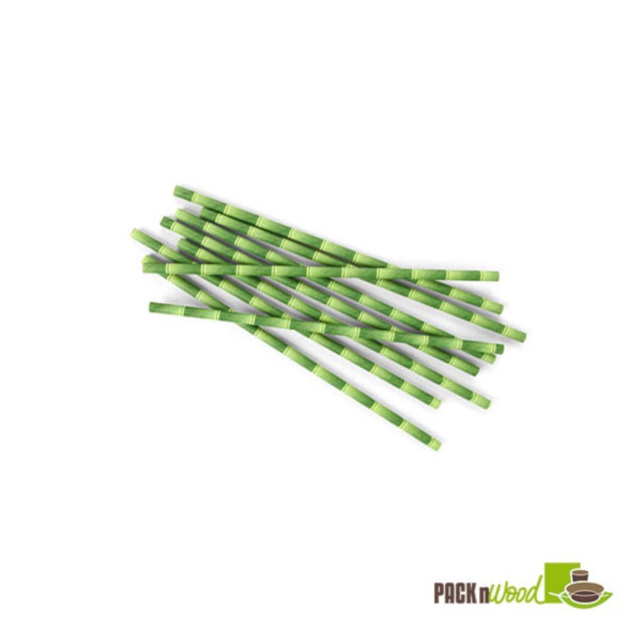 Straws, 7.75 Inch, Paper, Bamboo Design, Unwrapped, Coated with Bees Wax, 7.75 Linear Inch,6 - 500 COUNT