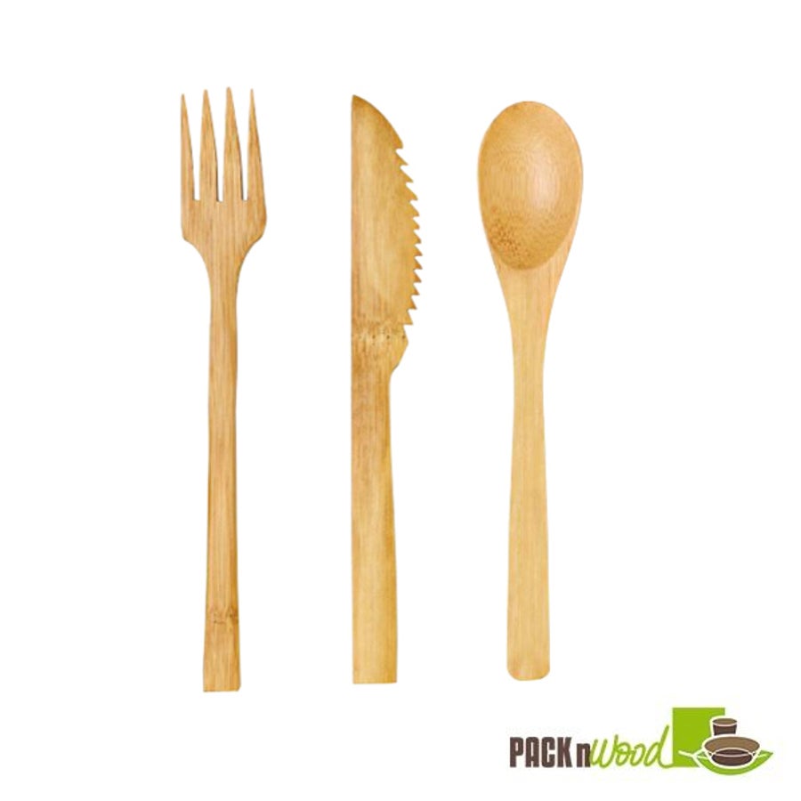 Cutlery Kits, Knife/Fork/Spoon, Bamboo,5 - 50 COUNT