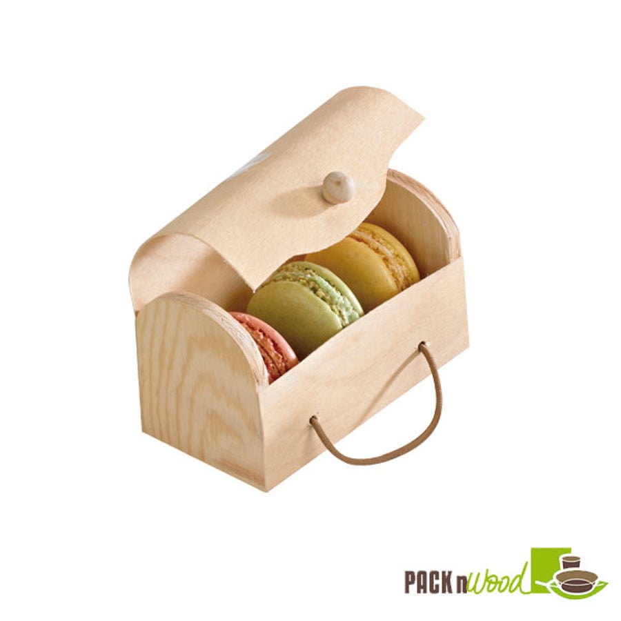 Boxes, Macaron, 4.2 x 3 x 2.25, Wood, with Latch,1 - 100 COUNT