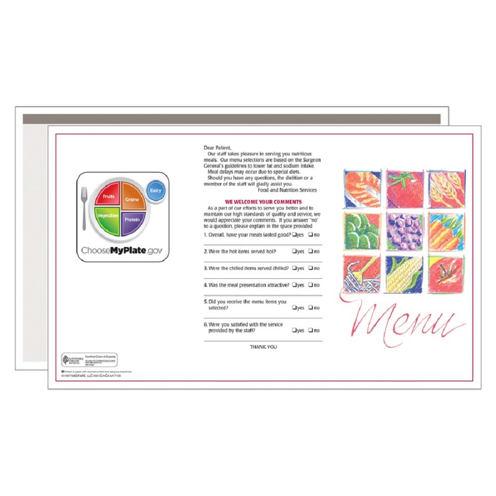 Menus, Blank, Paper, Market Medley Gray,1 - 500 COUNT