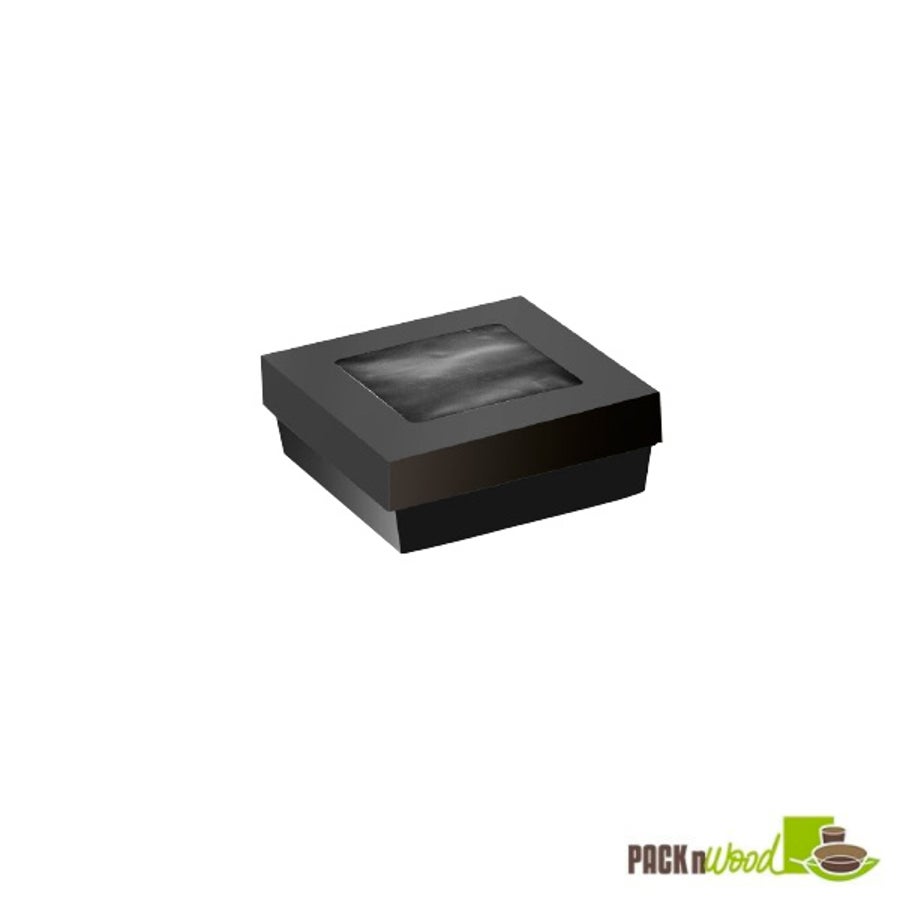 Boxes, Kray, 4.7 x 4.7 x 2 Inch, Paper, Black, With Lid, Bakeable,4 - 25 COUNT