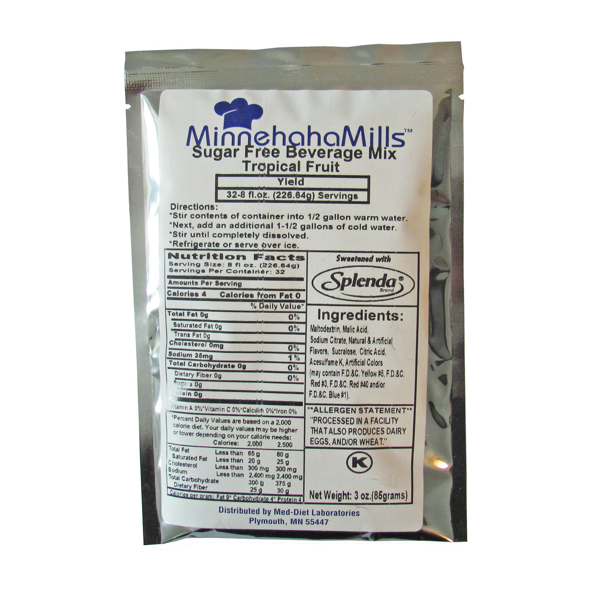 Drink Mix, Tropical Fruit, Sugar-Free,12 - 3.5 OUNCE