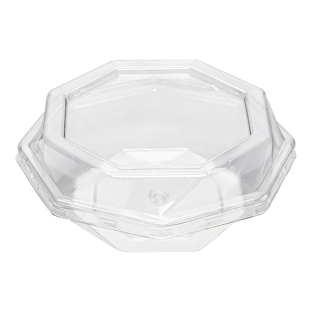 Boxes, Cake, 5.16 x 5.16 x 2 Inch, Plastic, Clear, Octagon, With Lid,1 - 100 COUNT