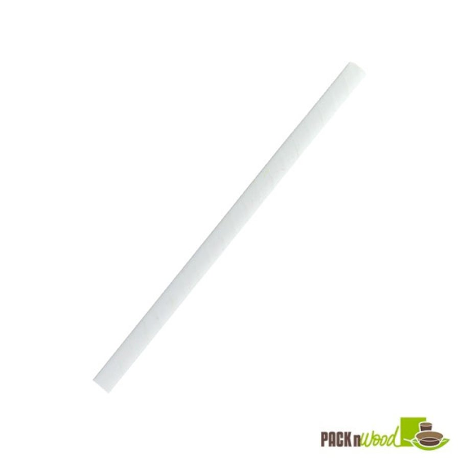 Straws, 7.75 Inch, Paper, White, Unwrapped, 7.75 Linear Inch,6 - 500 COUNT