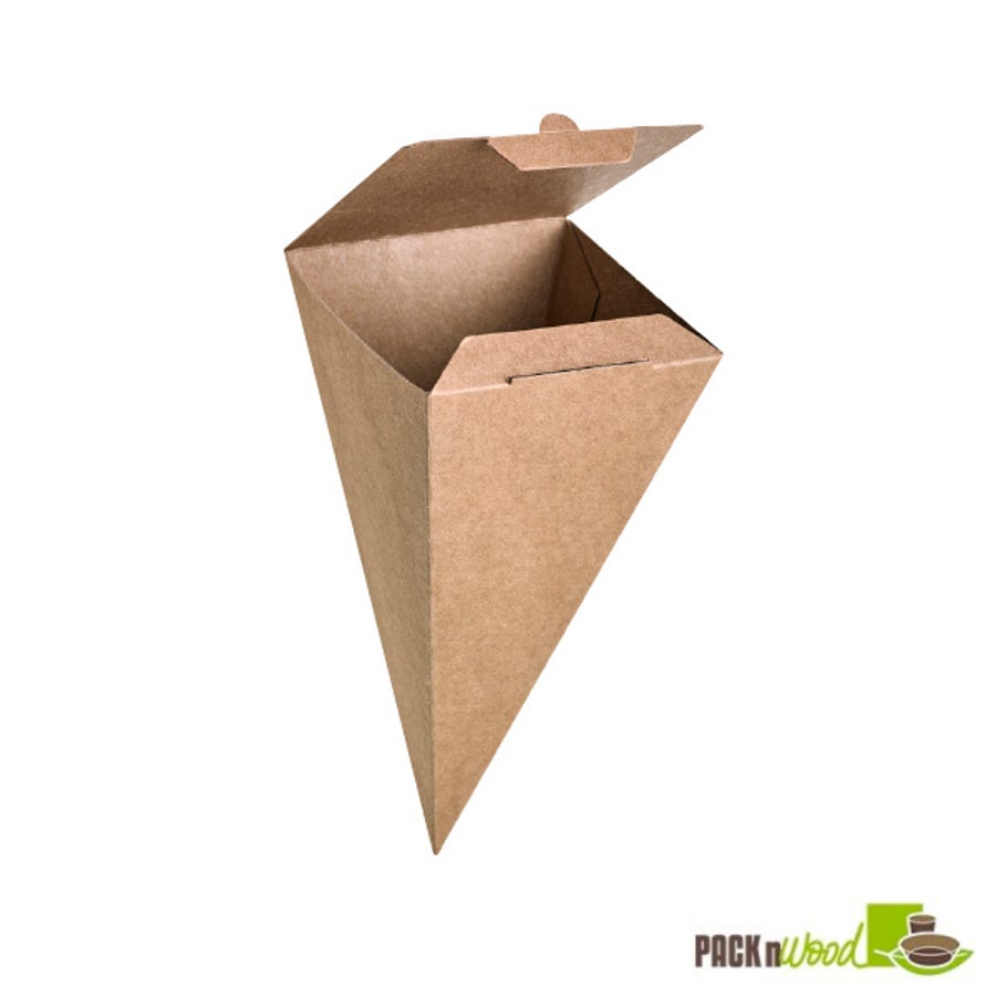 Boxes, Cone, Paper, Kraft, Closeable,16 - 25 COUNT