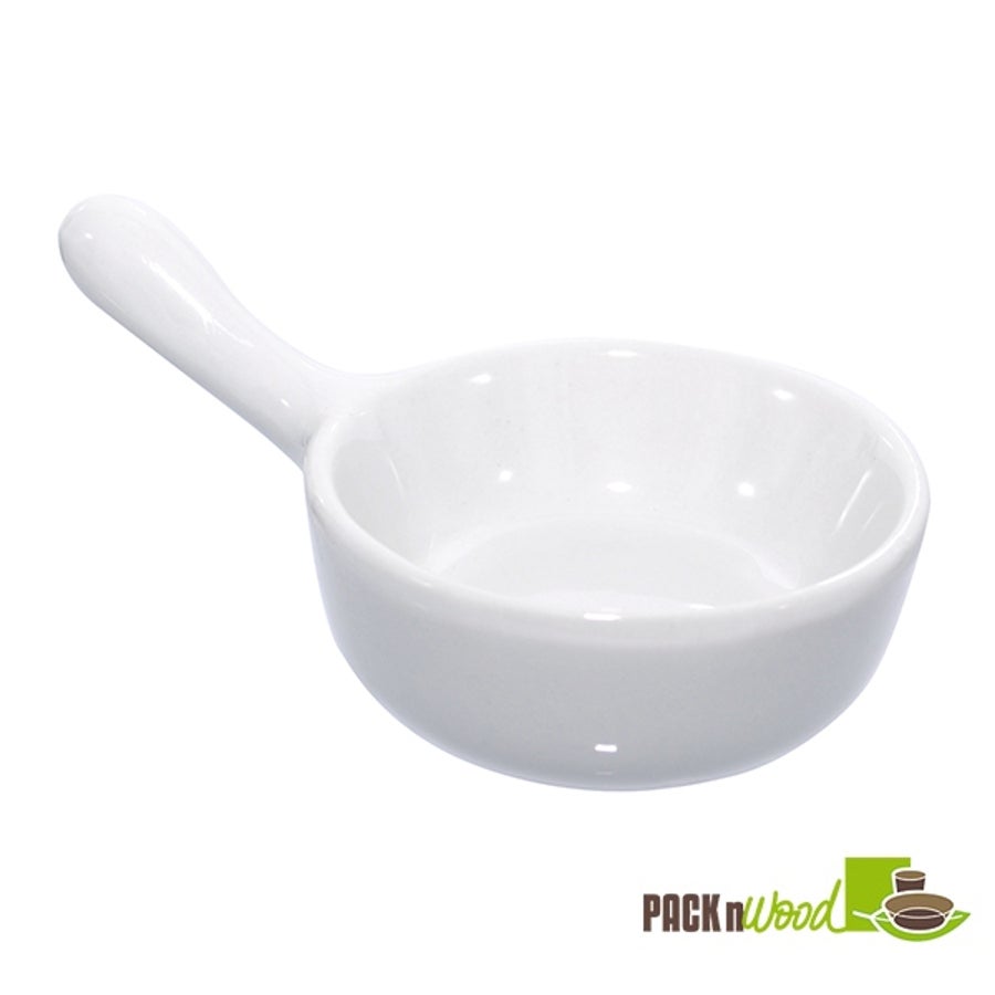 Saucepans, Mini, 1 Ounce, White, Porcelain,6 - 4 COUNT