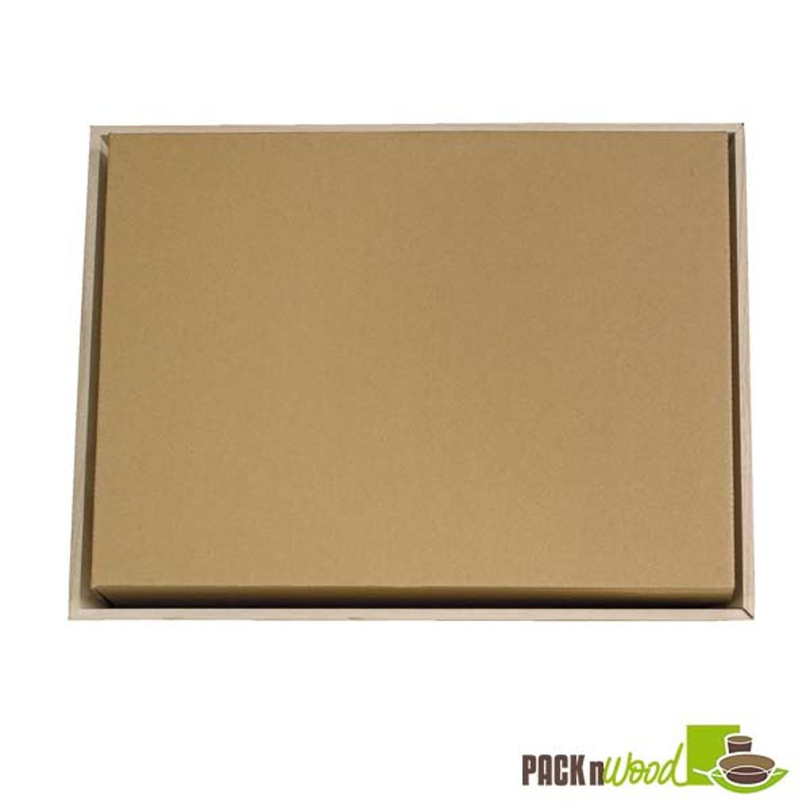 Lids, Flat, Cardboard, Kraft, for 210WOODTRAY,5 - 10 COUNT