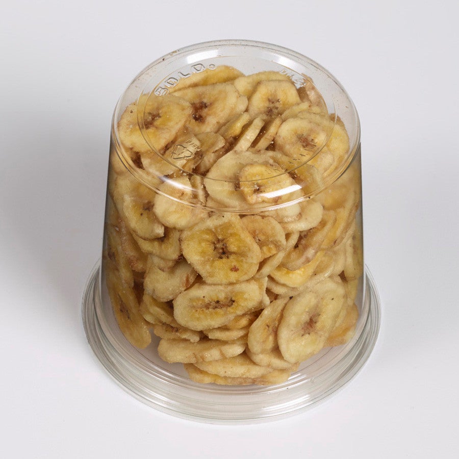 Banana, Chips, Dried, in Deli Cup,12 - 8 OUNCE