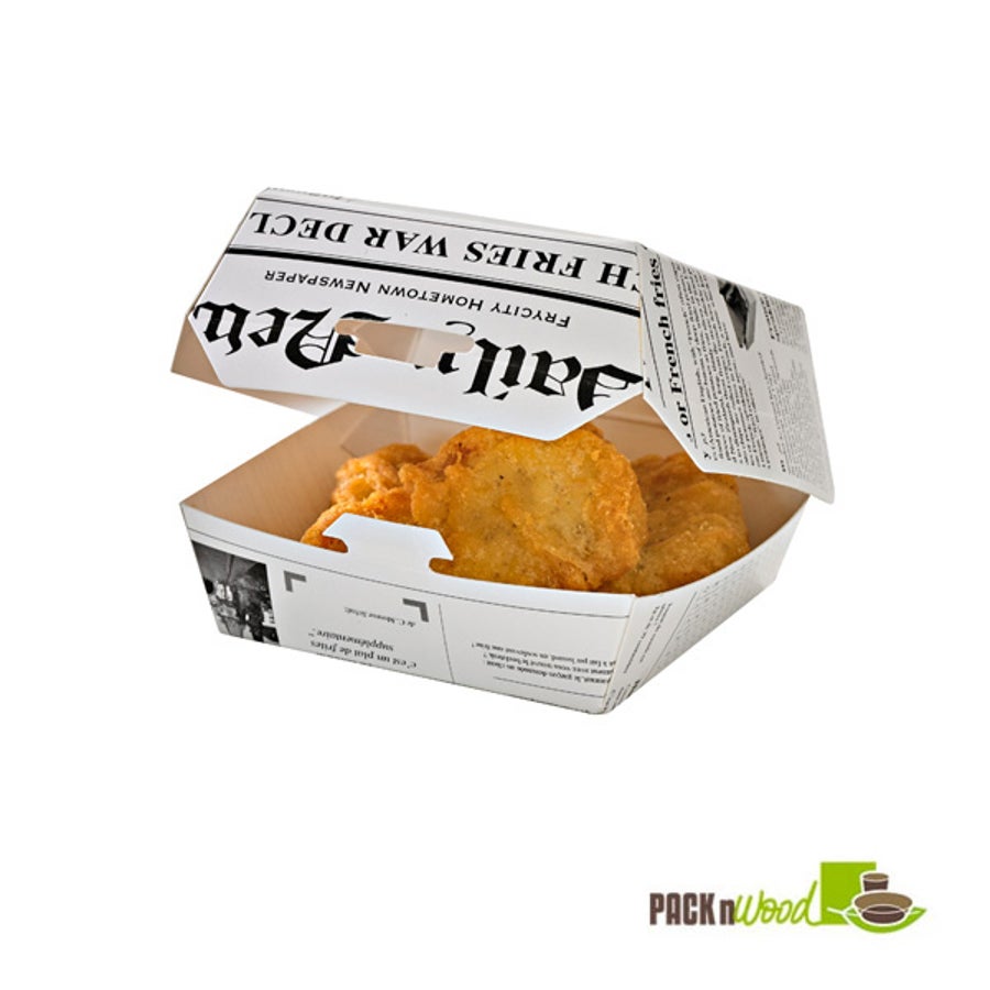 Boxes, Mini Slider, 4 Ounce - 3.3 x 3.3 x 2 Inch, Paper, Newspaper Print, 4 Ounce,10 - 50 COUNT