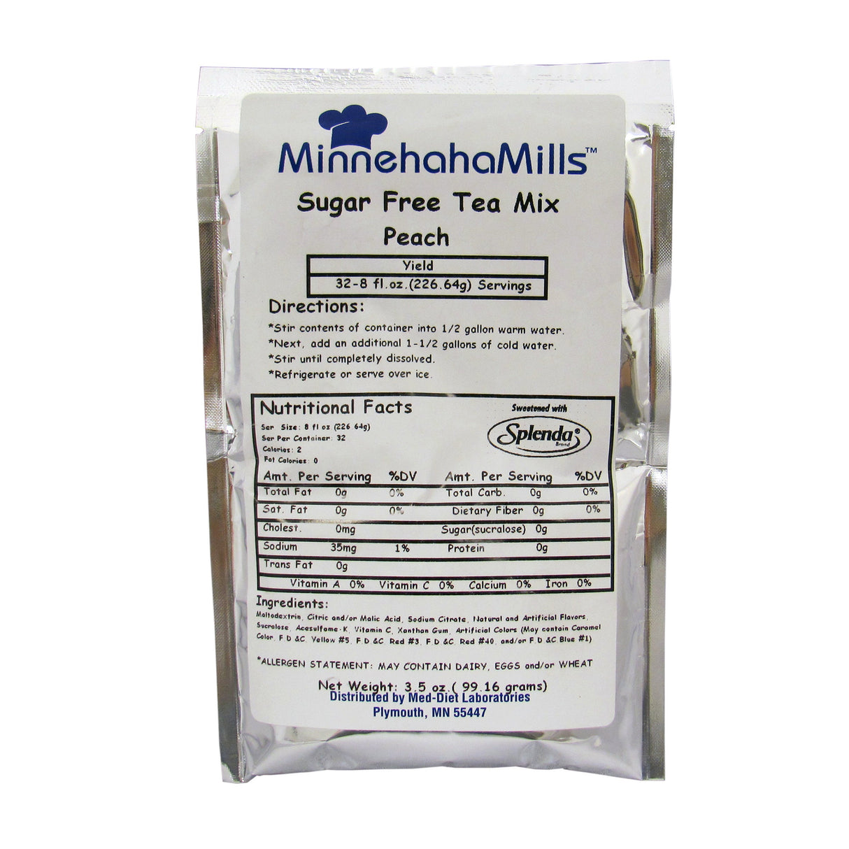 Drink Mix, Tea, Peach, Sugar-Free,12 - 3.5 OUNCE