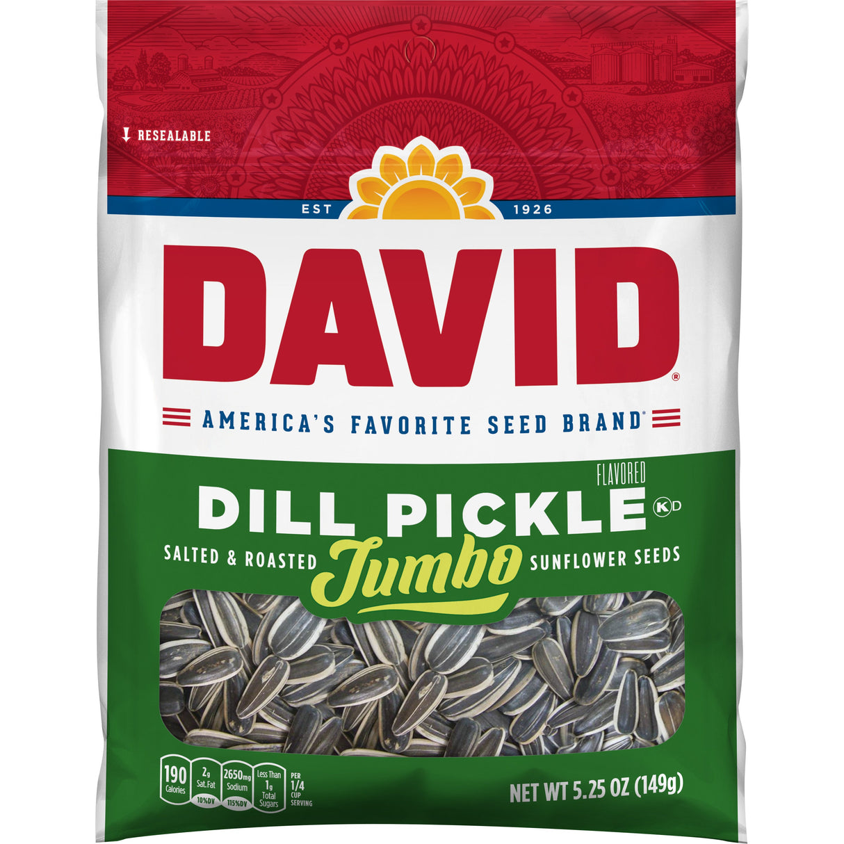 Seeds, Sunflower, Dill Pickle, Large Single-Serve,12 - 5.25 OUNCE