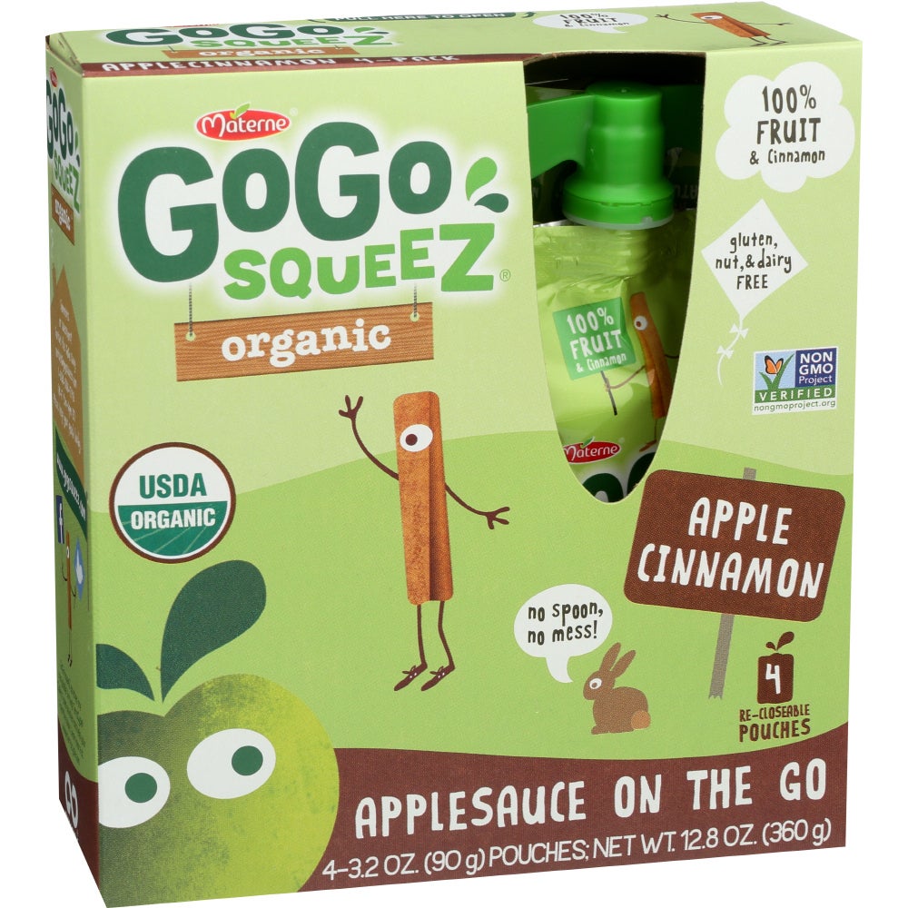 Applesauce, Apple Cinnamon, 3.2 Ounce,12 - 4 COUNT