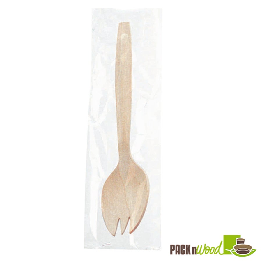 Sporks, Wooden, 5.7 Inch, Individually Wrapped,250 - 1 EACH