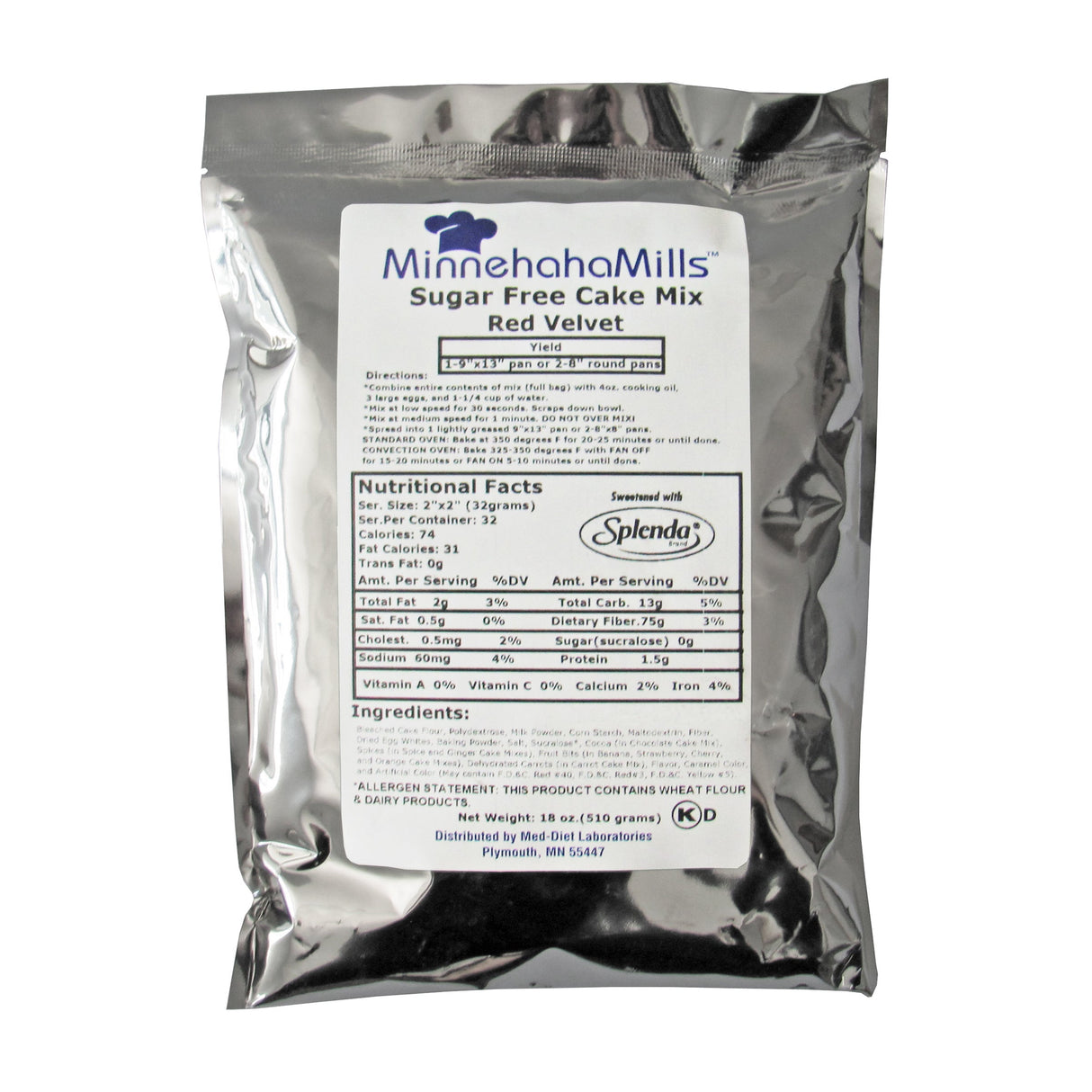 Mix, Cake, Red Velvet, Sugar-Free, Shelf-Stable,6 - 20 OUNCE