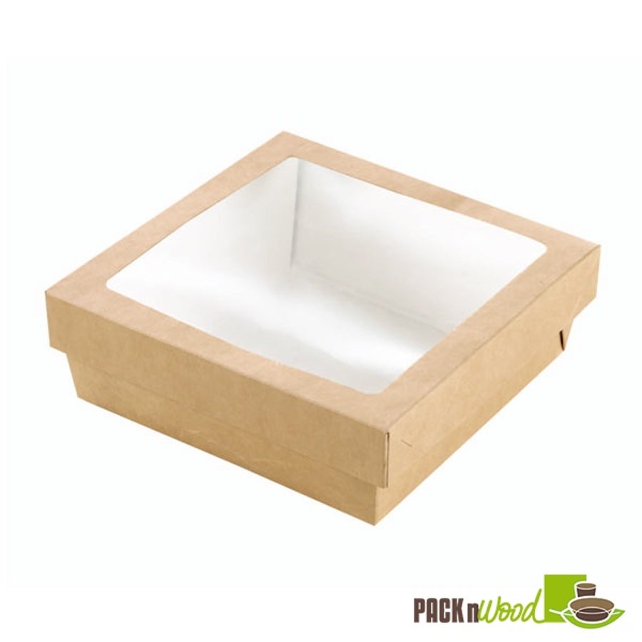 Boxes, Kray, 9.8 x 9.8 x 2 Inch, Paper, White/Brown, With Lid, 102 Ounce,4 - 25 COUNT