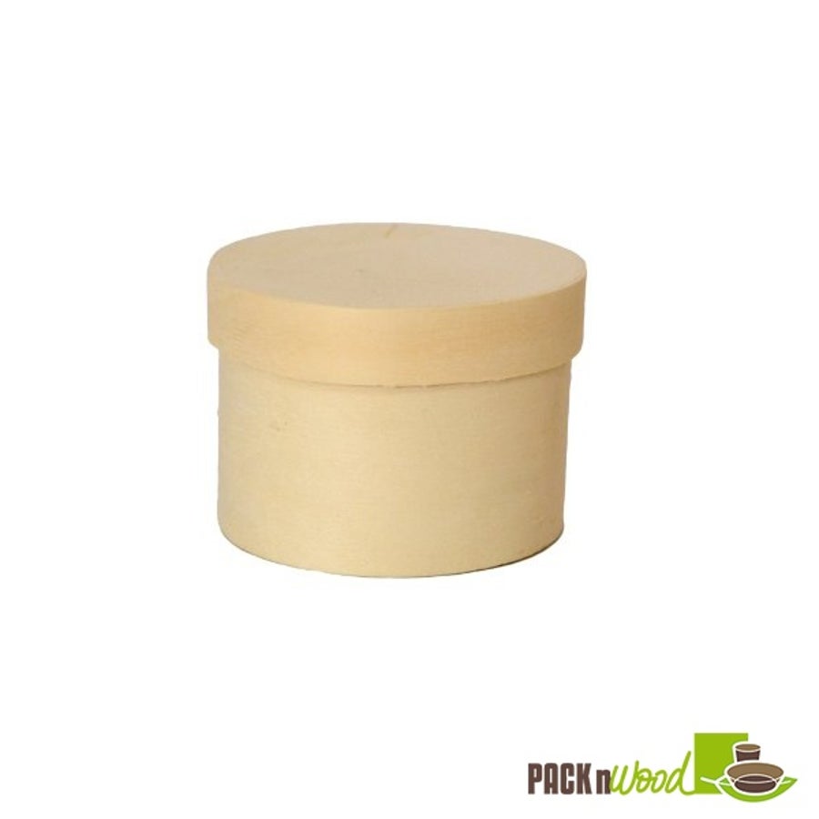 Boxes, 3 Ounce - 2.3 x 1.6 Inch, Wooden, Natural, Round, with Lid, Biodegradable, 3 Ounce,10 - 10 COUNT