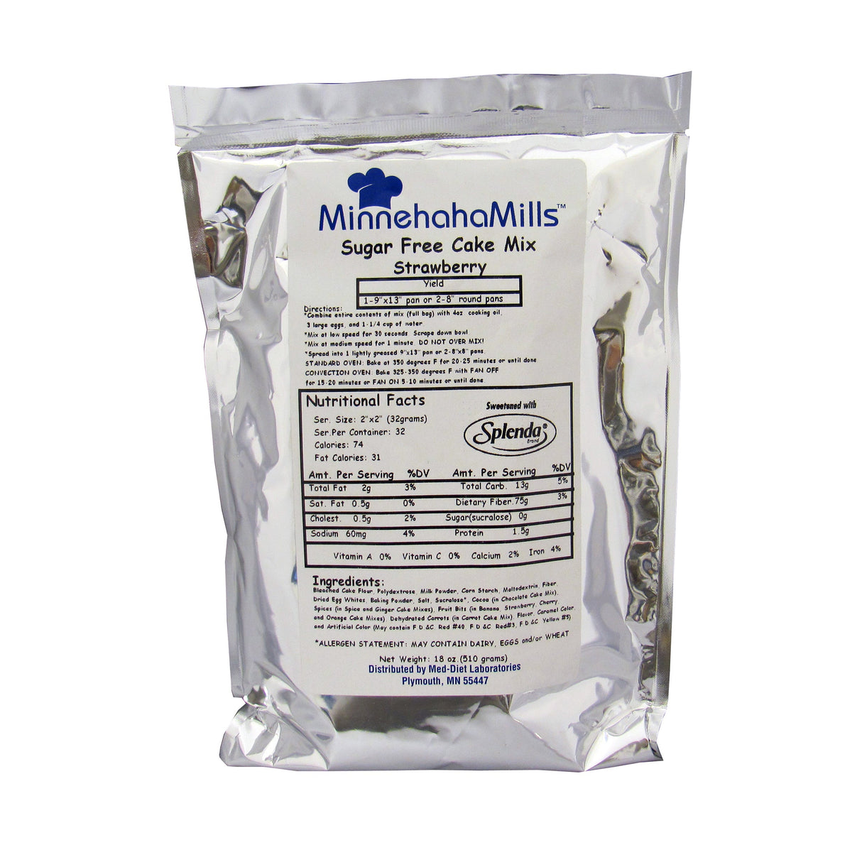 Mix, Cake, Strawberry, Sugar-Free, Shelf-Stable,6 - 19 OUNCE