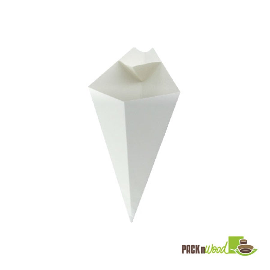 Cones, 5 Ounce, Paper, White, with Dipping Sauce Compartment, 5 Ounce,20 - 25 COUNT