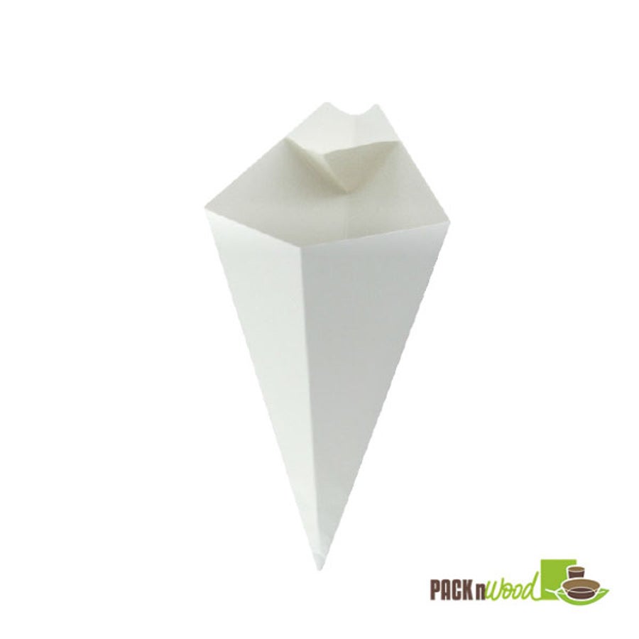 Cones, 8 Ounce, Paper, White, with Dipping Sauce Compartment, 8 Ounce,20 - 25 COUNT